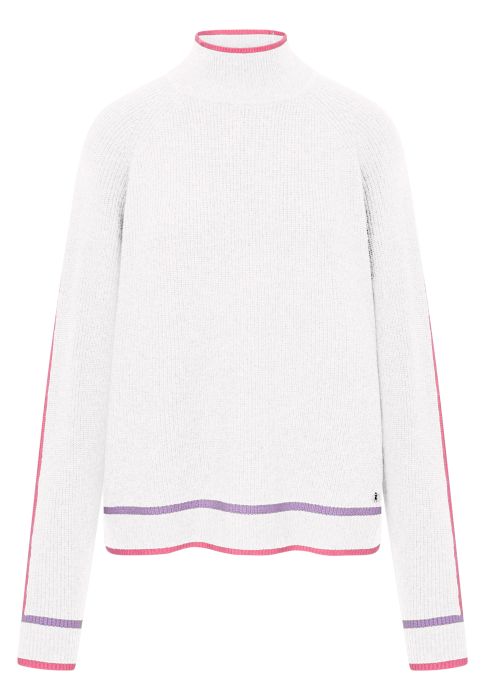 Frieda & Freddies Off White Contrast Trim Sweater 266309