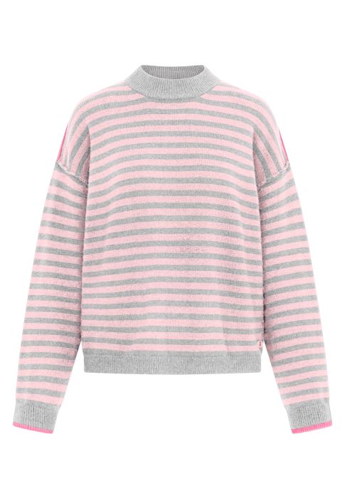Frieda & Freddies Pink and Grey Stripe Sweater 266341