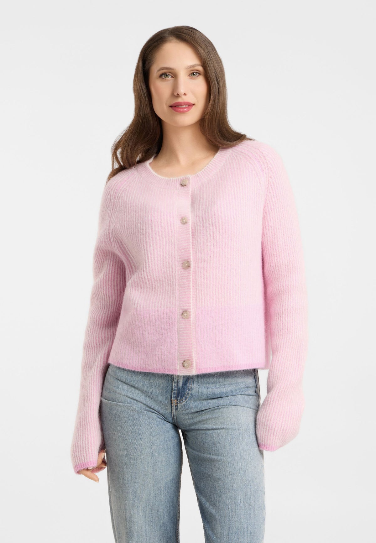 Frieda & Freddies Pink Button Front Cardigan 266347