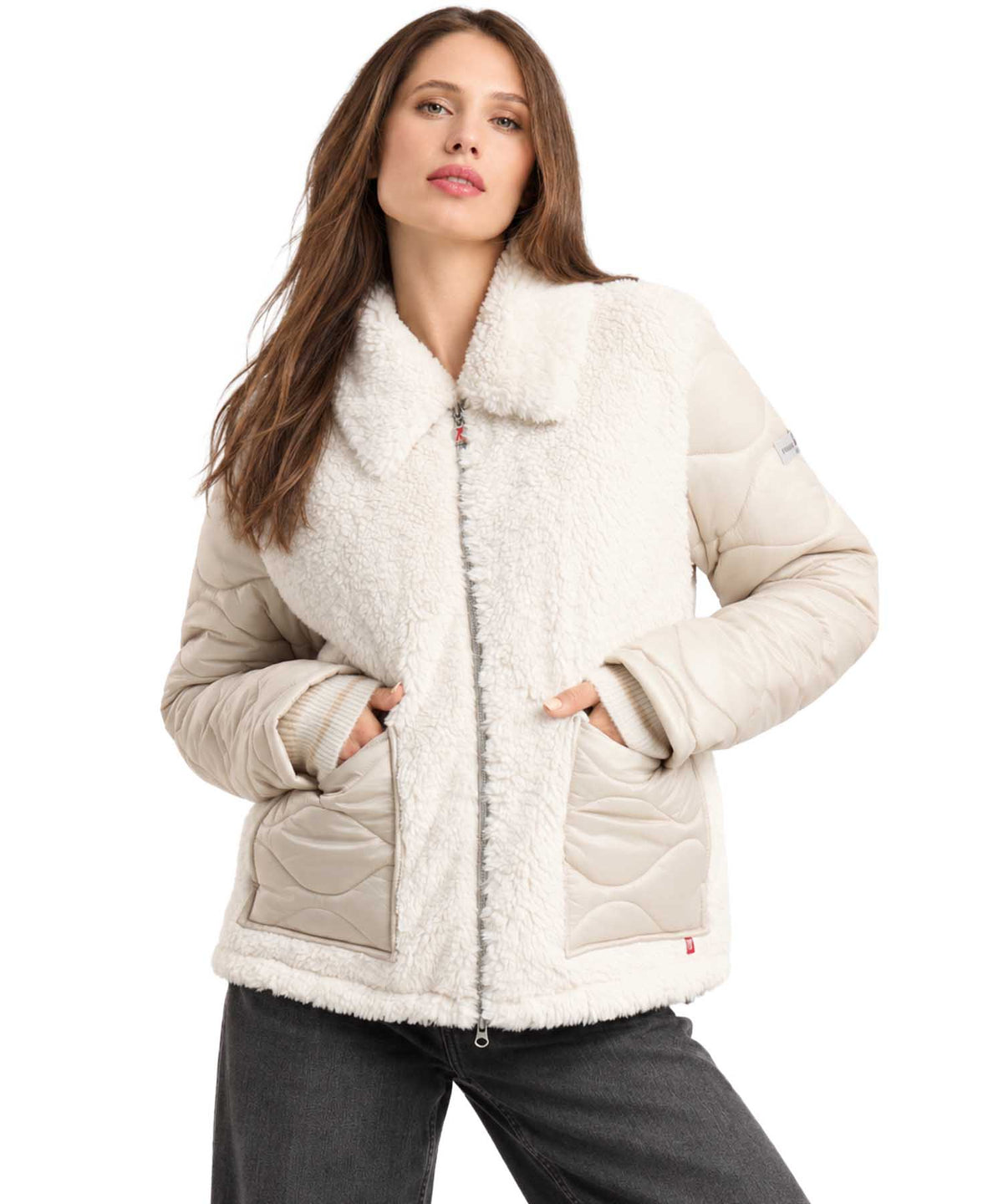 Frieda & Freddies Georgy Off White Quilted Jacket 266744