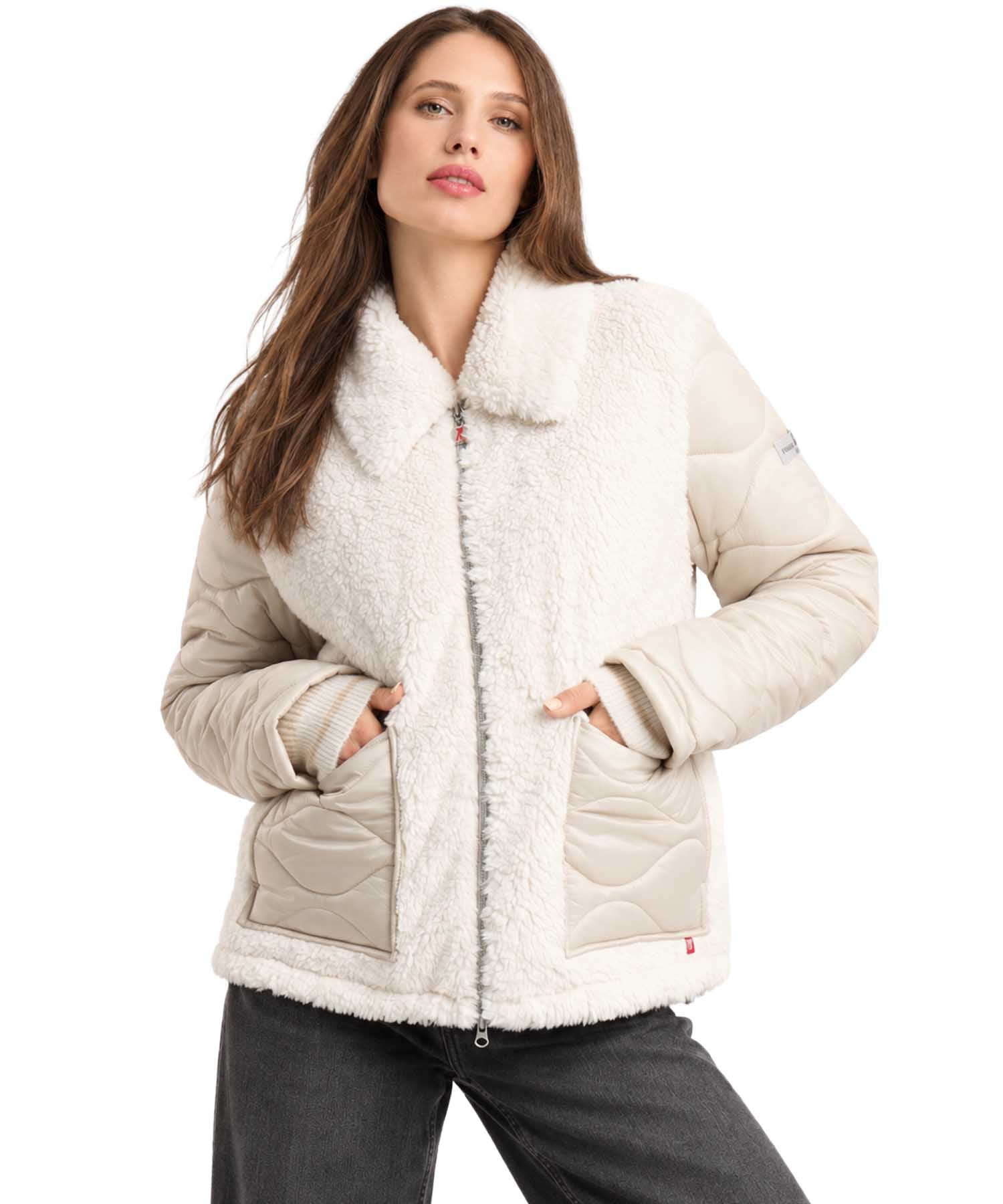 Frieda & Freddies Georgy Off White Quilted Jacket 266744