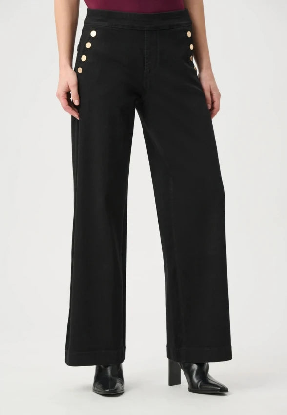 Joseph Ribkoff Black Wide Leg Pull On Jeans