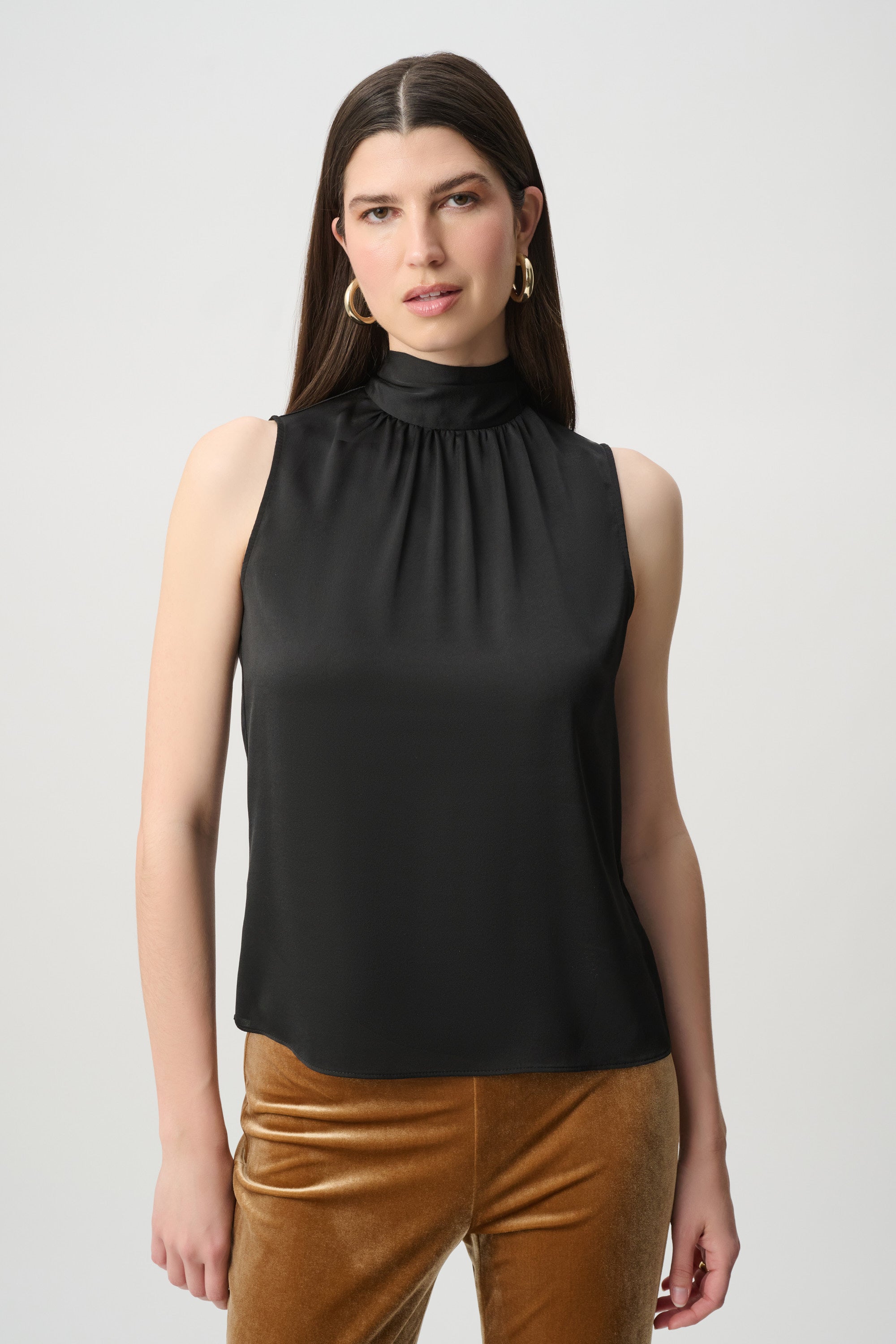 Joseph Ribkoff Black Satin Halter Top