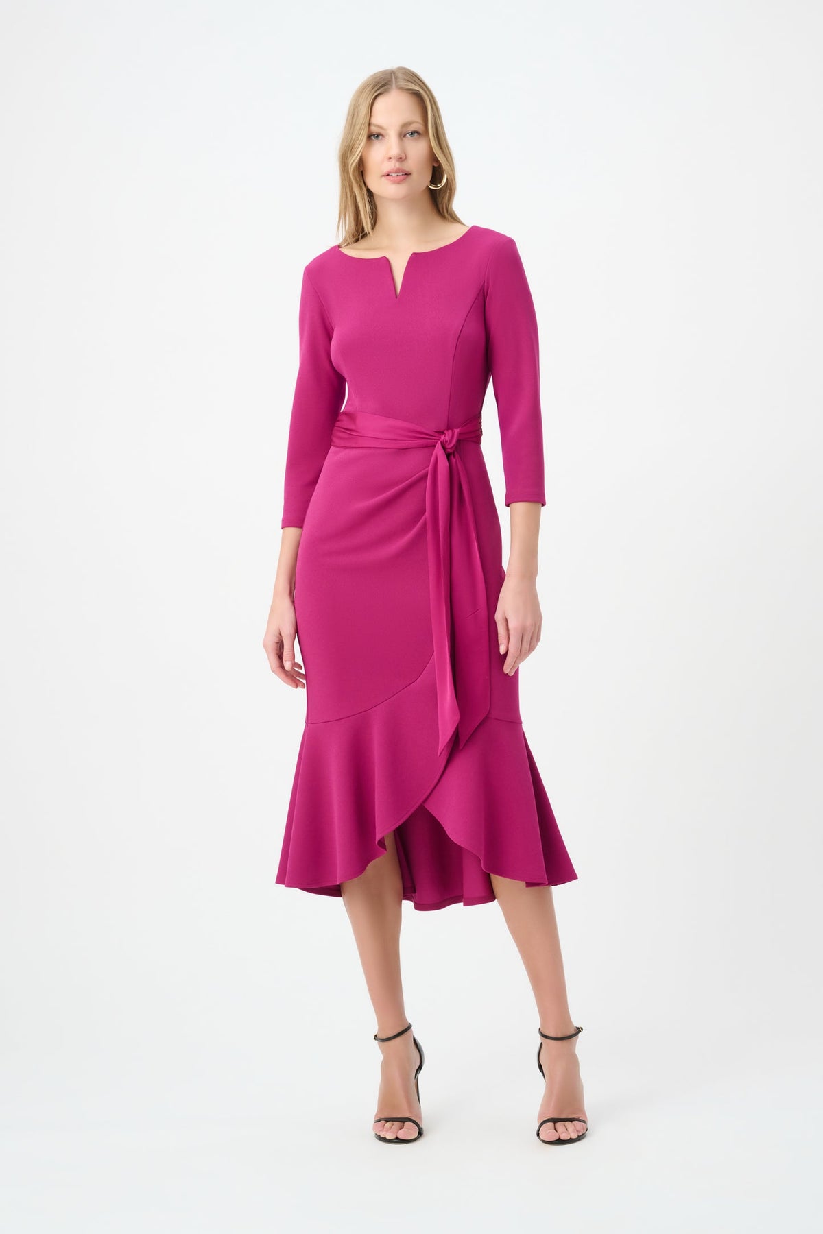 Joseph Ribkoff Berry Ruffle Hem Dress