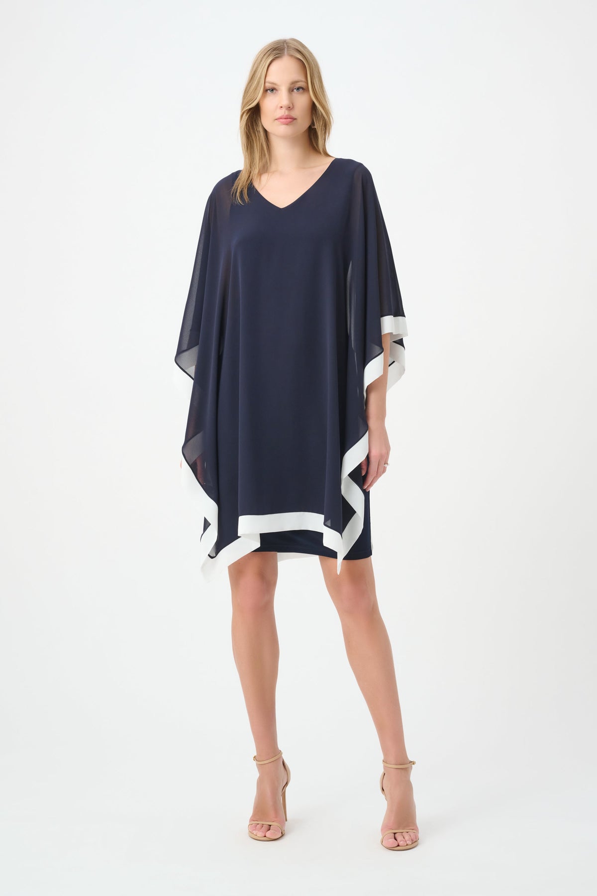 Joseph Ribkoff Navy Chiffon Overlay Dress