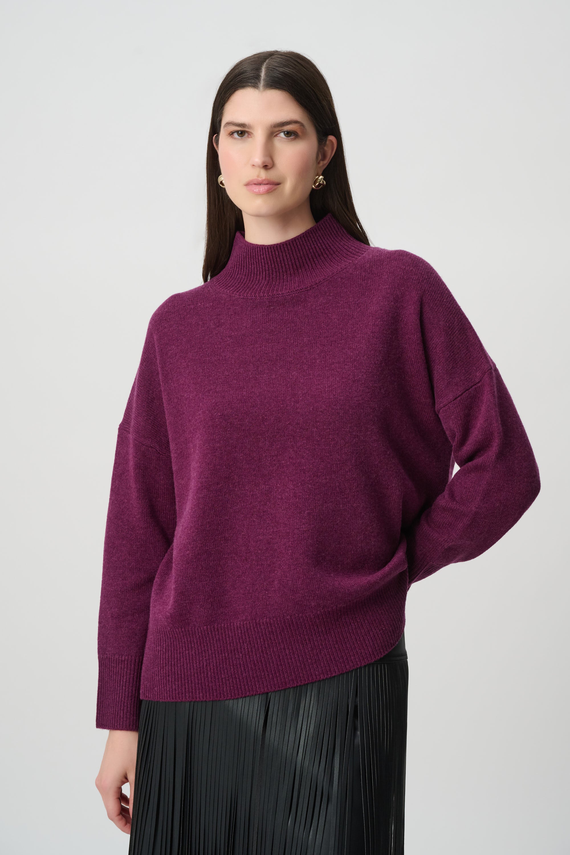 Joseph Ribkoff Berry Mock Neck Sweater