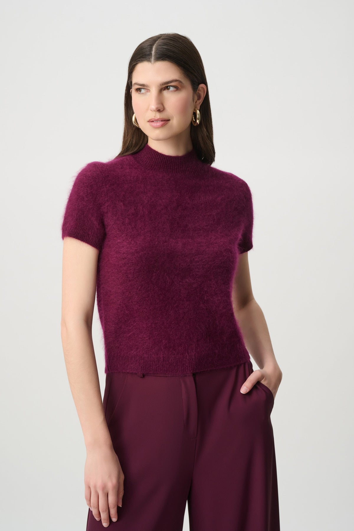 Joseph Ribkoff Berry Short Sleeve Sweater
