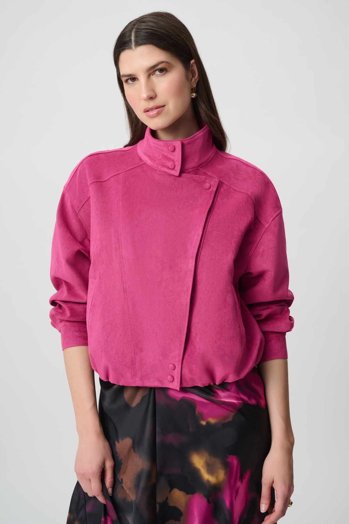 Joseph Ribkoff Faux Suede Cropped Jacket