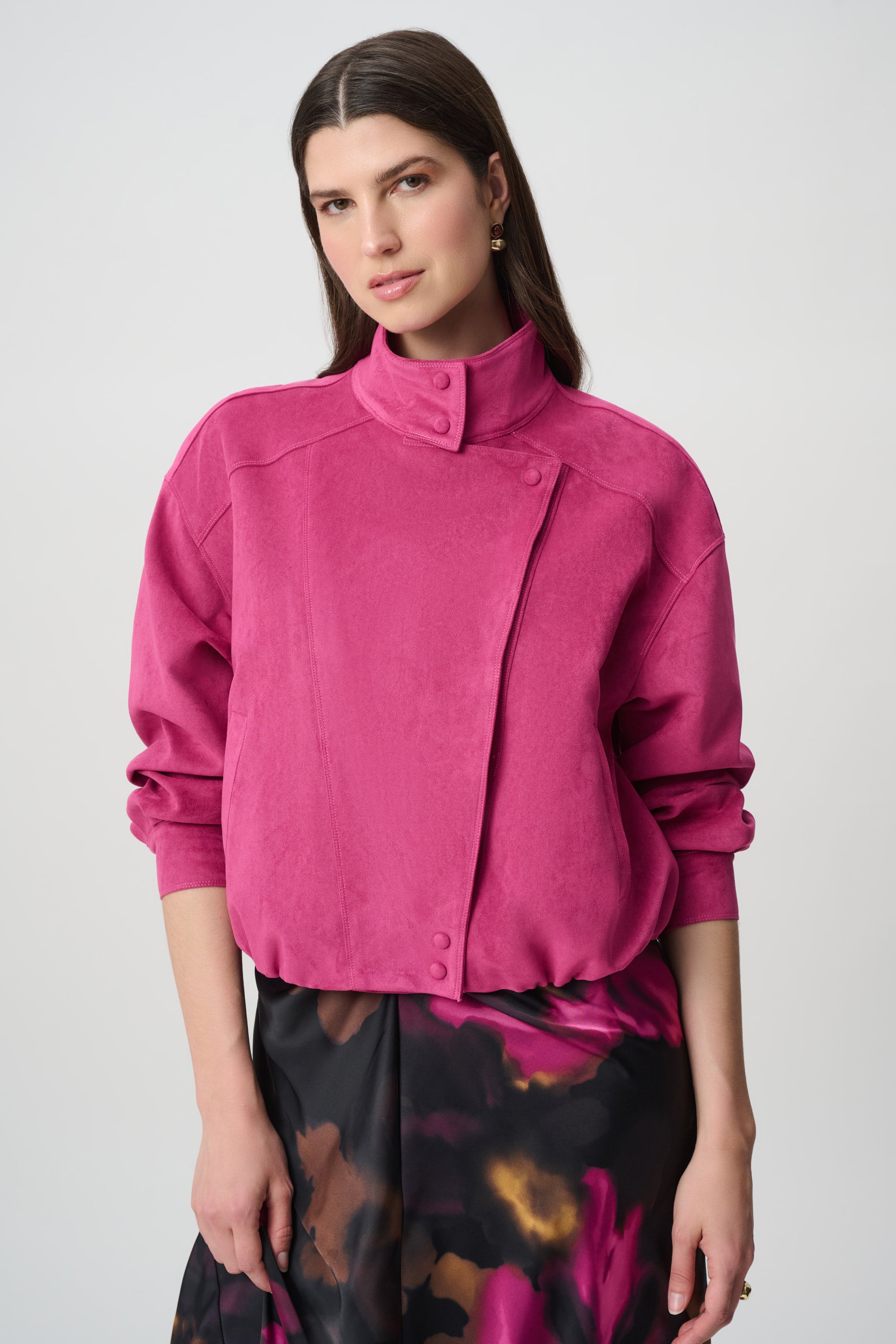 Joseph Ribkoff Faux Suede Cropped Jacket