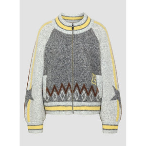 Grey zip cardigan front