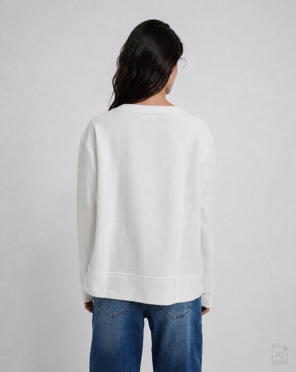 Milano 5635-8702-A White sweatshirt back view
