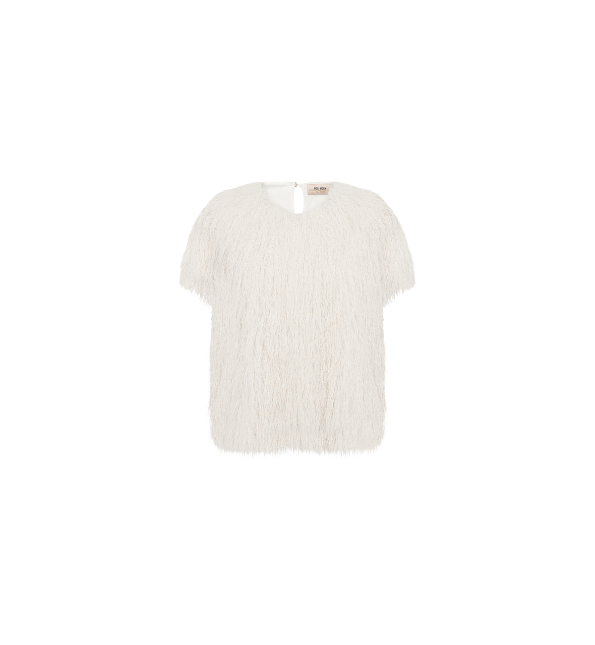 Mos Mosh Brim faux fur tee Ecru front