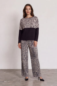 Black Leopard Colour Block Top 6186-2192 — view 2