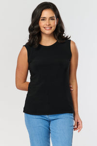 Black Stretch Vest Top 3049-4 — view 1
