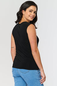 Black Stretch Vest Top 3049-4 — view 2