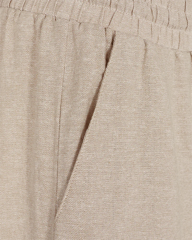 7/8 LINEN PANTS - BEIGE