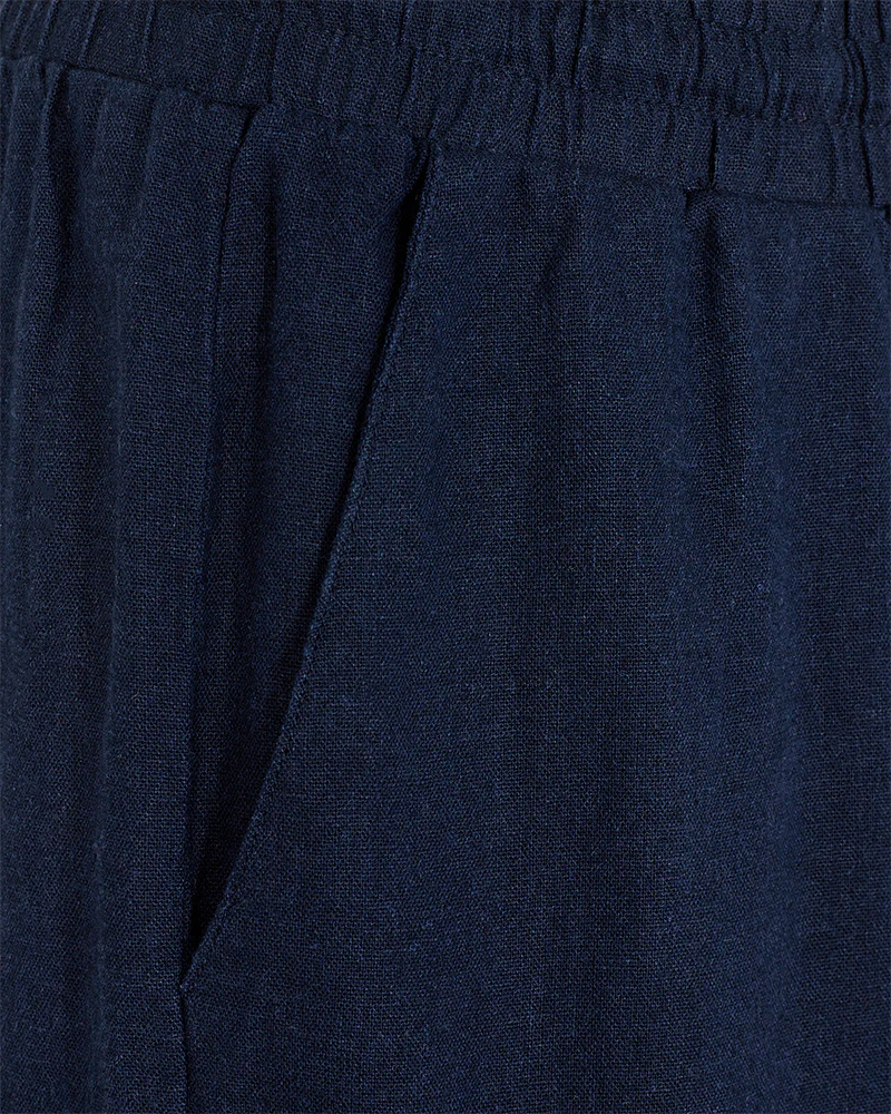 7/8 LINEN PANTS - BLUE