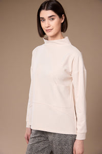 Ecru cowl top front view