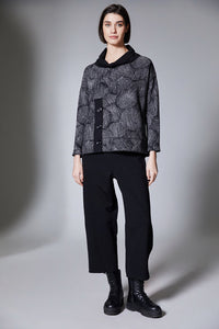 Black slouch trousers front, styled with a top