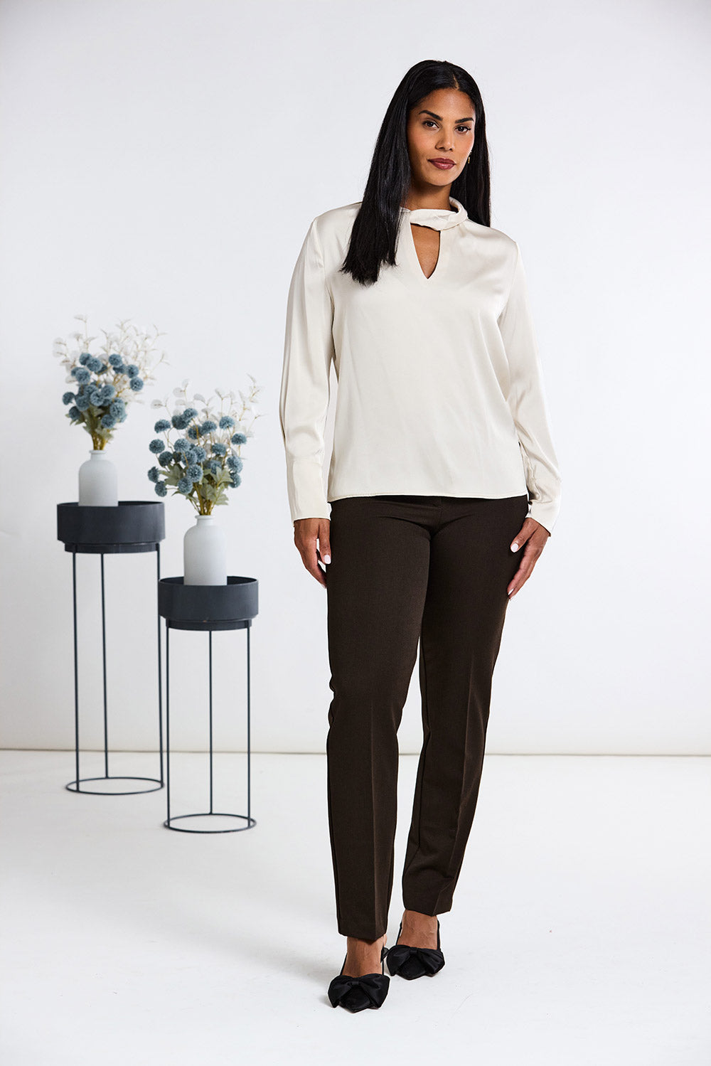 Champagne blouse front view
