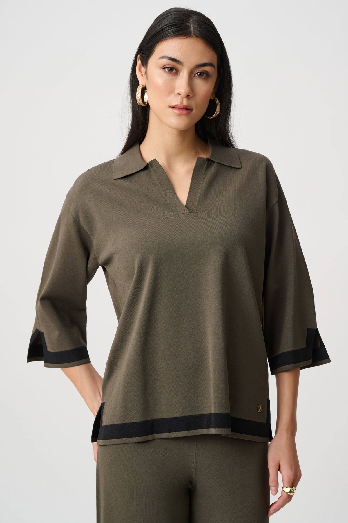 Joseph Ribkoff 253909F26 in Avocado/Black