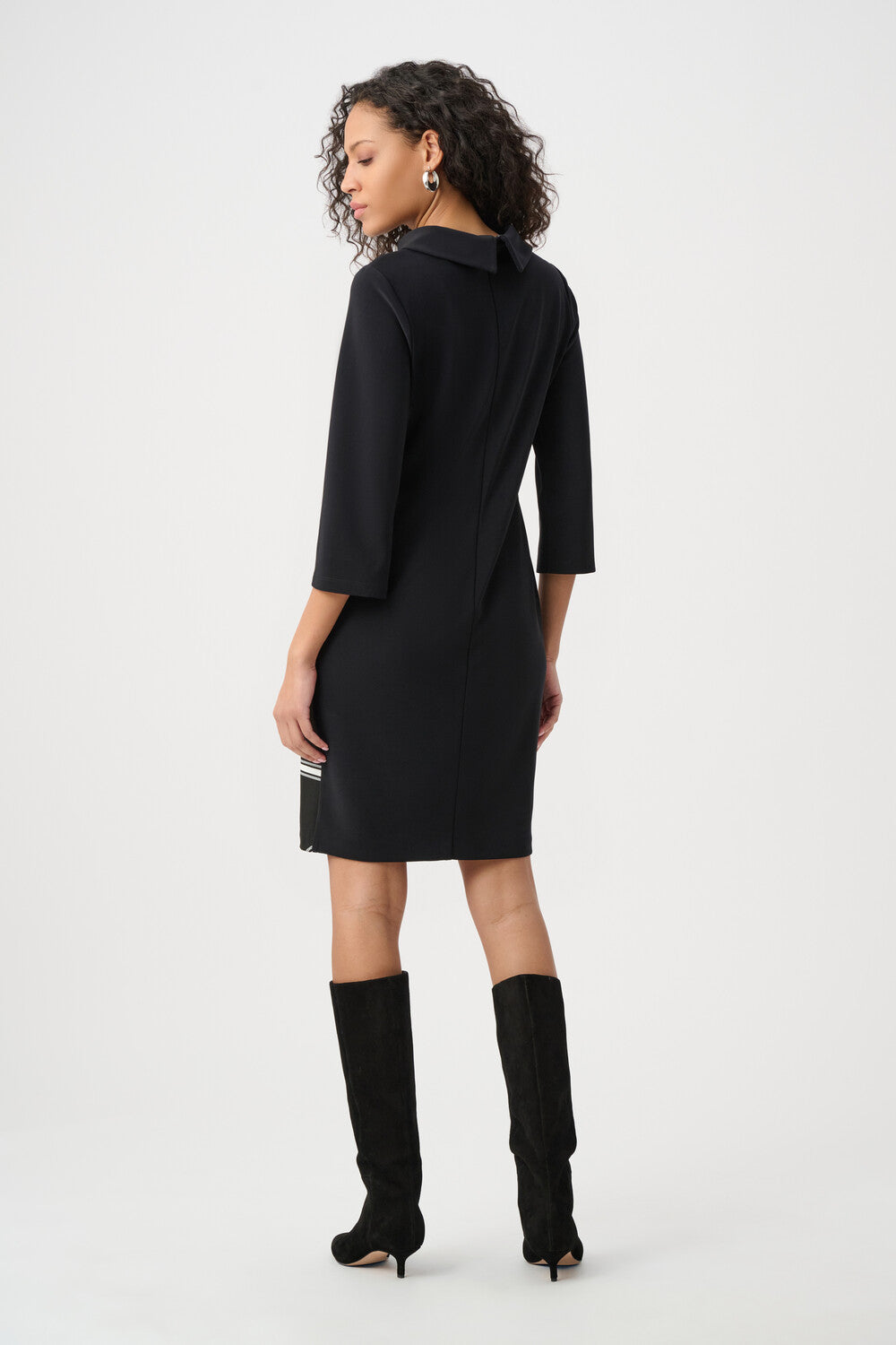Geometric colour-block dress back view
