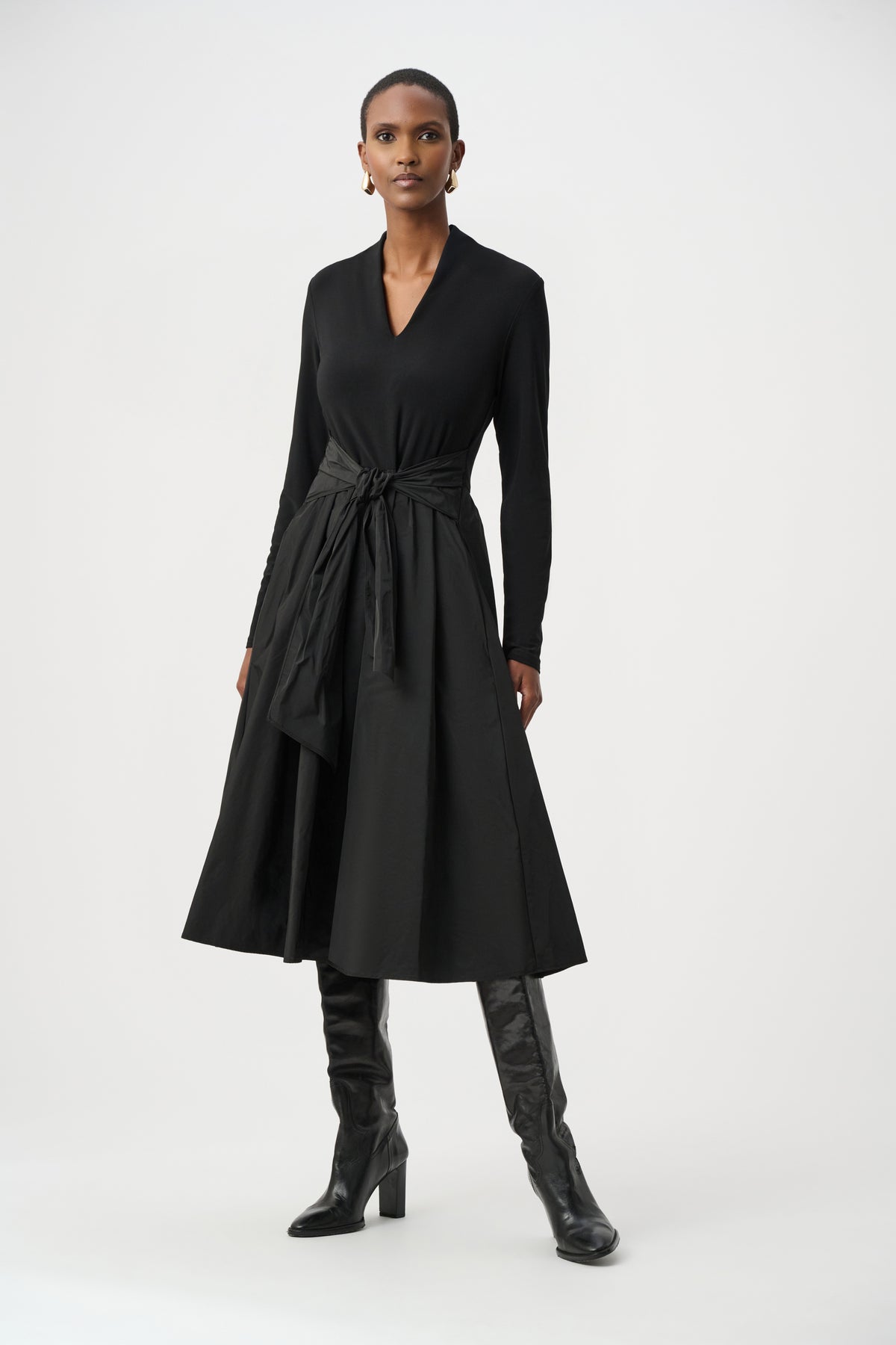 Joseph Ribkoff 263145 black fit and flare dress