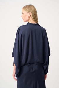 Dark navy satin cover-up back