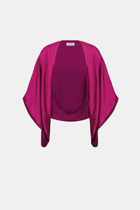 Magenta satin cover-up front