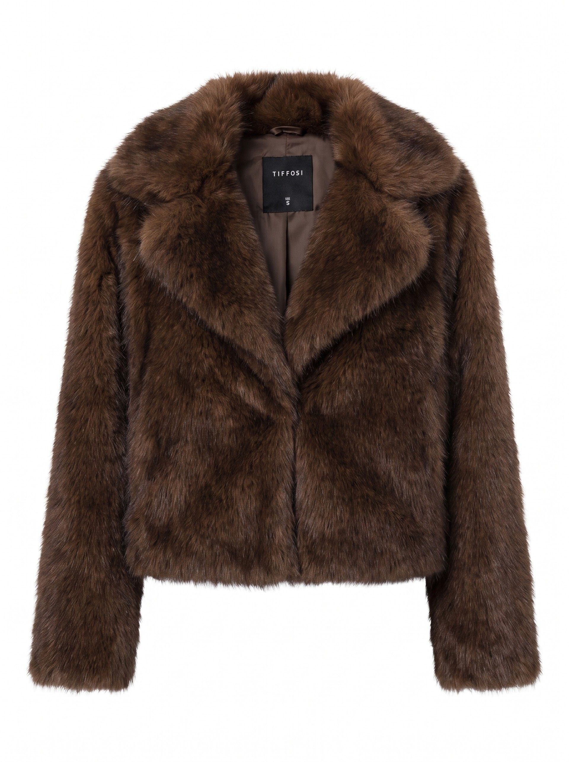 Tiffosi Irina chocolate brown faux fur jacket