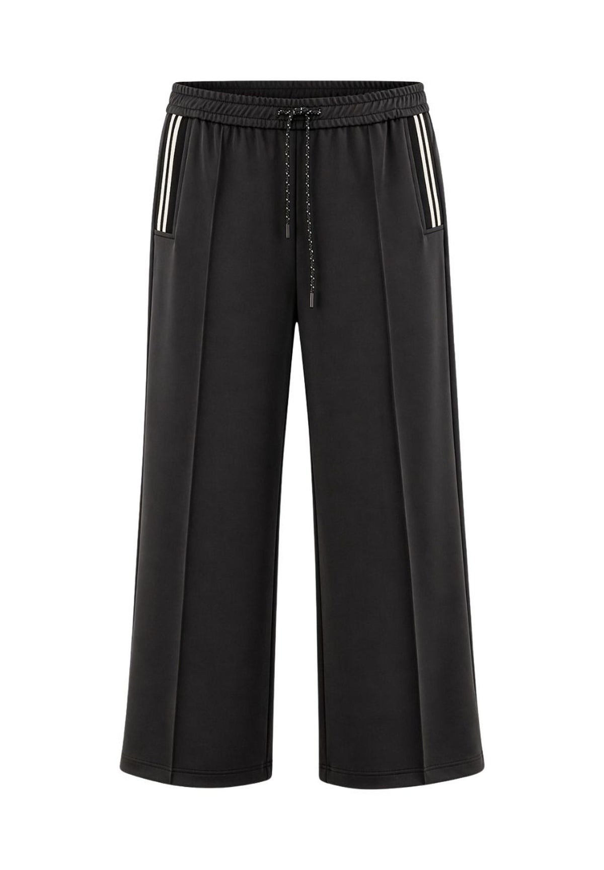 Tuzzi chocolate drawstring trousers, front view