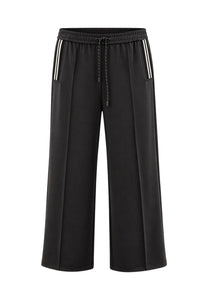 Tuzzi chocolate drawstring trousers, front view