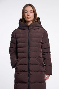 Rino & Pelle Keilafur brown coat with leopard-print faux fur
