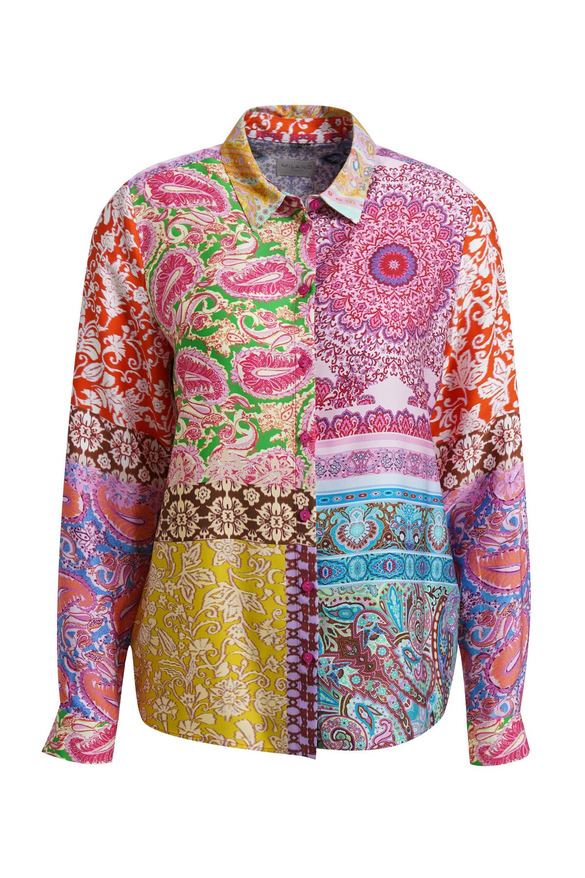 Milano 6550-3655 pink multicolour printed blouse